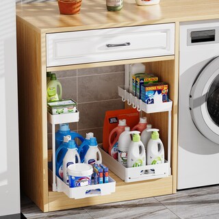 Foto 3 | Foto 3 | Organizador Delamu Para Debajo Del Fregadero, 2 Unidades, 2 Niveles, En Forma De L, Blanco - Venta Internacional.