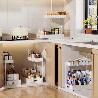 Foto 4 | Foto 4 | Organizador Delamu Para Debajo Del Fregadero, 2 Unidades, 2 Niveles, En Forma De L, Blanco - Venta Internacional.