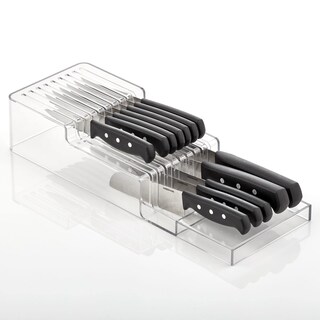 Foto 6 | Foto 6 | Bloque Para Cuchillos Mdesign Ancho De Plástico 2 Niveles En El Cajón Transparente - Venta Internacional.