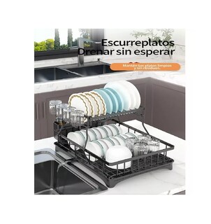 Foto 4 | Foto 4 | Escurridor de Platos 2 Niveles Belug con Bandeja Negro