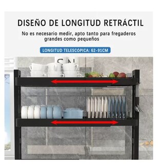 Foto 2 | Foto 2 | Escurridor De Trastes Cocina 2 Capas Ajustable Altura Ancho