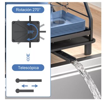 Foto 4 | Foto 4 | Escurridor De Platos Wünd 2 Niveles Multifuncional Organizador