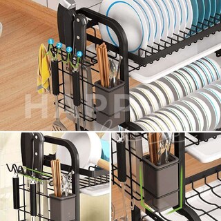 Foto 2 | Foto 2 | Escurridor De Trastes Acero Inoxidable 3 Niveles, Gran Capacidad, Fácil Armado, Soporte Para Cubiertos Y Tabla De Picar