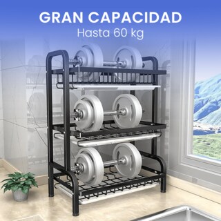 Foto 6 | Foto 6 | Escurridor De Trastes Acero Inoxidable 3 Niveles, Gran Capacidad, Fácil Armado, Soporte Para Cubiertos Y Tabla De Picar