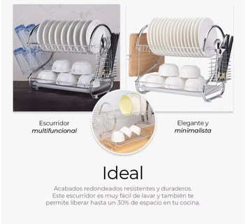 Foto 4 | Foto 4 | Escurridor De Cubiertos De Cocina Trastes Cromado Moderno