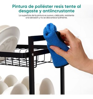 Foto 2 | Foto 2 | Escurridor De Platos De 3 Niveles Con Bandejas De Extraíbles Negro
