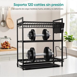 Foto 5 | Foto 5 | Escurridor De Platos De 3 Niveles Con Bandejas De Extraíbles Negro