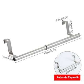 Foto 3 | Foto 3 | Toallero Ajustable Sobre La Puerta De Acero Inoxidable Para Clóset De Cocina, Estante De Toalla Expandible Universal Para Puerta