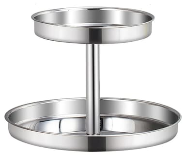 Foto 1 | Foto 1 | Xtellar Especiero Giratorio De Acero Inoxidable Elegante Organizador De Doble Capa 360º