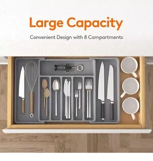 Foto 4 | Foto 4 | Organizador Xtellar Bandeja De Cubierto Extensible 8 Compartimientos