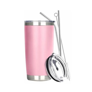Foto 1 | Foto 1 | Vaso Térmico Eo Safe Imports ESI-3250 color Rosa 20oz + Popote + Cepillo