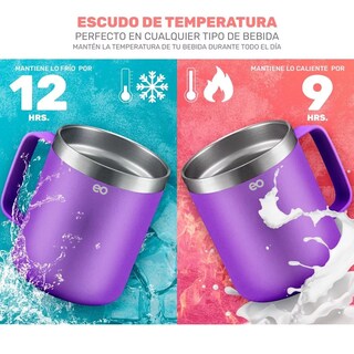 Foto 2 | Foto 2 | Taza Para Café - Doble Capa Antiderrame Multifuncional Eo Safe Imports Esi-11434-1 Purpura
