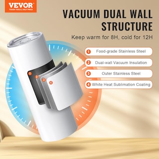 Foto 2 | Foto 2 | Vasos De Sublimación Vevor Skinny Straight X12 De Acero Inoxidable, 20 Onzas - Venta Internacional.