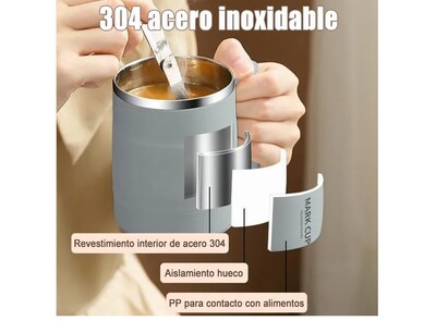Foto 5 | Foto 5 | Elegante Taza Termo Xtellar De Acero Inoxidable Con Cuchara, Ideal Para Café O Bebidas Frías De 17oz