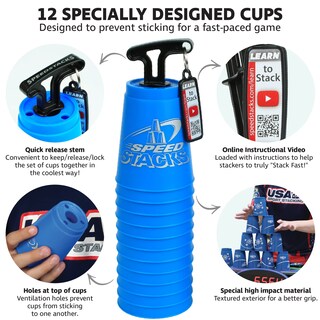 Foto 4 | Foto 4 | Set De Apilamiento Deportivo Speed Stacks Official, Azul, 12 Tazas - Venta Internacional.