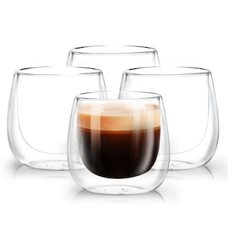 Foto 1 | Foto 1 | Magmalife Set De 4 Vasos De Cristal Doble Pared 80 Ml Ideales Para Espresso Térmicos Elegantes Y Versátiles