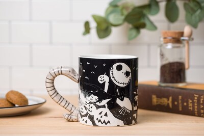 Foto 5 | Foto 5 | Taza De Cerámica Plateada Buffalo Disney Nightmare Before Christmas - Venta Internacional.