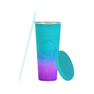 Foto 1 | Foto 1 | Termo Vaso Malubero con Tapa y Popote de 24 Oz Verde con Morado