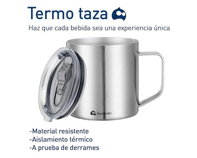Foto 3 | Foto 3 | Termo Taza para Café Bluelander 350ml color Plata Doble Pared Aislado Al Vacío con Tapa