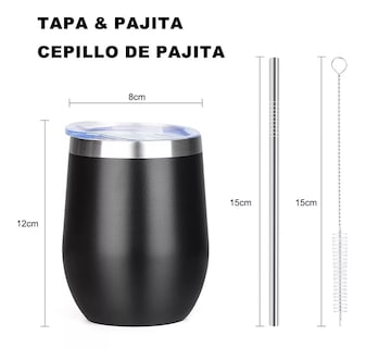 Foto 2 | Foto 2 | Vasos Térmicos BELUG Acero Inoxidable 2 Piezas Negro 12 Oz