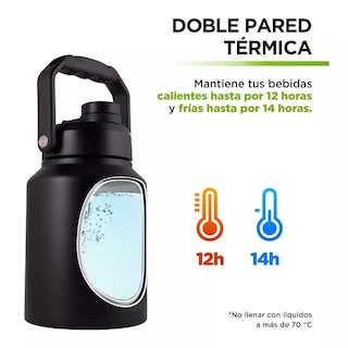 Foto 2 | Foto 2 | Termo Acero Inoxidable Doble Pared Extra Grande 3.78 Litros Eo Safe Imports Esi-11856 Negro