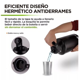 Foto 3 | Foto 3 | Termo Acero Inoxidable Doble Pared Extra Grande 3.78 Litros Eo Safe Imports Esi-11856 Negro
