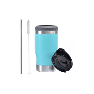 Foto 2 | Foto 2 | Portalatas De Cerveza De Acero Inoxidable Vaso Térmico 14oz Azul Claro