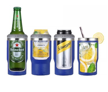 Foto 3 | Foto 3 | Portalatas De Cerveza De Acero Inoxidable Vaso Térmico 14oz, Azul Marino