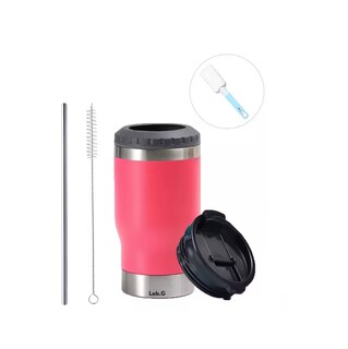 Foto 2 | Foto 2 | Portalatas De Cerveza De Acero Inoxidable Vaso Térmico 14oz Rosa Oscuro