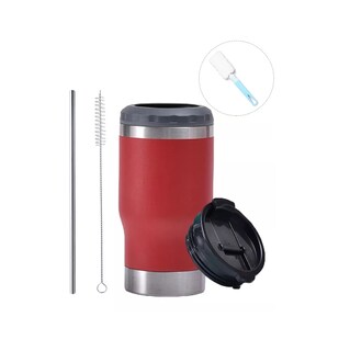 Foto 2 | Foto 2 | Portalatas De Cerveza De Acero Inoxidable Vaso Térmico 14oz Rojo