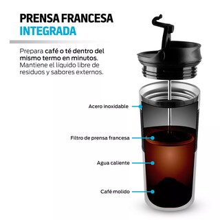 Foto 2 | Foto 2 | Termo con Prensa Francesa Integrada Eo Safe Imports ESI-12687 Multicolor 350 ml
