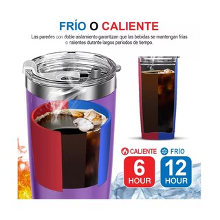 Foto 3 | Foto 3 | Vaso Térmico de Acero Inoxidable con Popote y Cepillo Eo Safe Imports ESI-12692 Púrpura 20 Oz