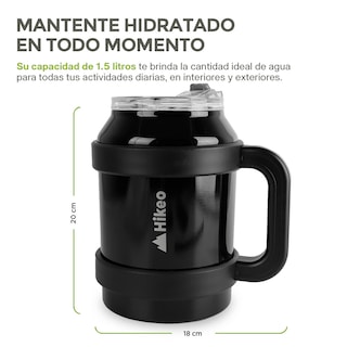 Foto 7 | Foto 7 | Termo De Acero Inoxidable Doble Pared Vaso Termico 1.5 L, Hikeo, Negro, 83612-bl