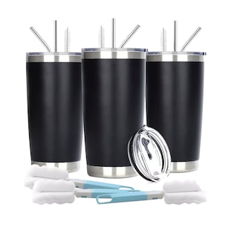 Foto 1 | Foto 1 | Vaso Térmico de Acero Inoxidable Popote y Cepillo Lab.G 3 pack Negros