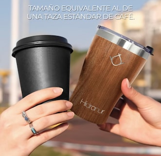 Foto 4 | Foto 4 | Termo De Acero Inoxidable Doble Aislamiento Térmico Madera 12 Oz (354.882 Ml) Hidranur