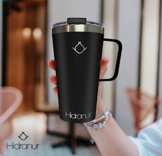 Foto 4 | Foto 4 | Termo De Acero Inoxidable Con Doble Aislamiento Térmico Negro 16 Oz (473.176 Ml) Hidranur