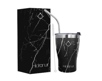 Foto 1 | Foto 1 | Termo Hidranur de Acero Inoxidable Doble Aislamiento Térmico 12 Oz Negro Mármol