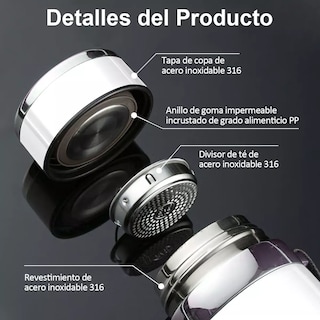 Foto 3 | Foto 3 | Termo De Acero Inoxidable 1000ml 3 Pzs Eo Safe Imports Esi-15970 Blanco