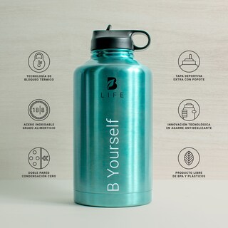 Foto 4 | Foto 4 | Botella Térmica Aqua B Yourself | Mantiene Frío y Calor | Acero Inoxidable | 2L