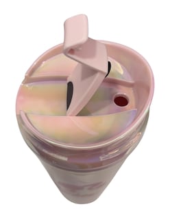 Foto 3 | Foto 3 | Termo De Acrílico Con Gliter Color Rosa Claro Tornasol Barbie, Mide 23 Cm De Alto Por 10 Cm De Ancho De 30 Oz