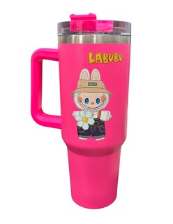 Foto 1 | Foto 1 | Termo De Acero Inoxidable Marca Macarena Brand Color Fucsia Labubu De 40 Oz