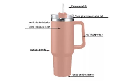 Foto 4 | Foto 4 | Vaso Térmico De 40oz Acero Inoxidable Con Popote Y Cepillo