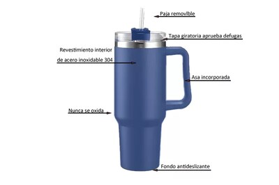 Foto 4 | Foto 4 | Vaso Térmico De 40oz Acero Inoxidable Con Popote Y Cepillo