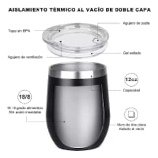 Foto 3 | Foto 3 | Vaso Térmico Vino/café Acero Inoxidable,12oz Calor/frío 2pz Eo Safe Imports Esi-11863-1 Multicolor