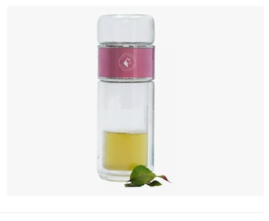 Foto 1 | Foto 1 | Termo Infusor De Té De Vidrio Botella Doble Pared Portátil Oro Rosa