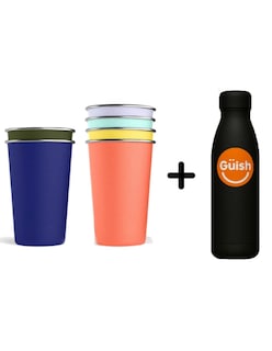 Foto 1 | Foto 1 | Vasos De Acero Inoxidable 6 Pack Multicolor + Termo Güish Gratis