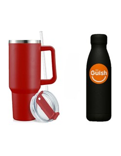 Foto 1 | Foto 1 | Vaso Térmico De 40oz Acero Inoxidable Rojo + Gratis Termo Güish De Regalo