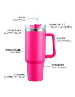 Foto 4 | Foto 4 | Vaso Térmico De 40oz Acero Inoxidable Rosa Oscuro + Gratis Termo Güish De Regalo