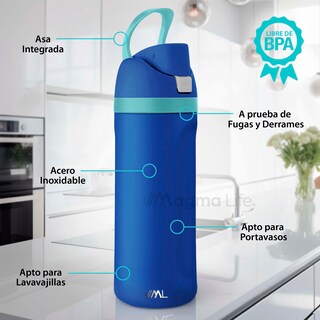 Foto 2 | Foto 2 | Magma Life Termo Acero Inoxidable 710ml(24oz), Material Seguro Y Resistente, Tapa Con Botón Y Cerradura, Asa Integrada