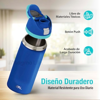 Foto 3 | Foto 3 | Magma Life Termo Acero Inoxidable 710ml(24oz), Material Seguro Y Resistente, Tapa Con Botón Y Cerradura, Asa Integrada